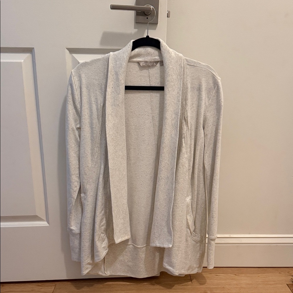 Athleta Women's Cream Open Front Sweater